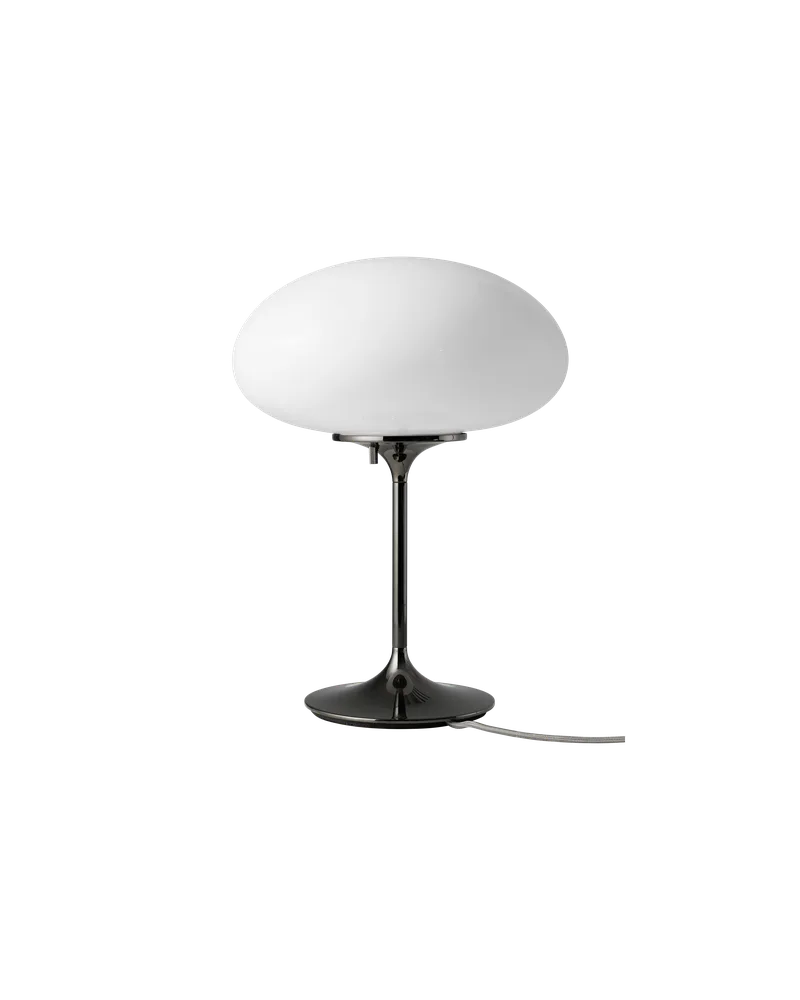 Stemlite Table Lamp by GUBI in Black Chrome, Opal Glass, 42 cm, EU – product photo