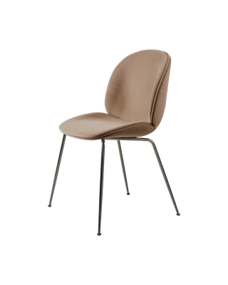 Beetle Dining Chair, Fully Upholstered von GUBI in Sunday, Dedar (034, Standard), Conic base, Black Chrome – Produktfoto 5 von 5