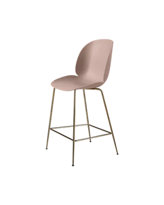 Beetle Counter Chair, Un-Upholstered von GUBI in Sweet Pink, Antique Brass, Conic base – Produktfoto 3 von 3