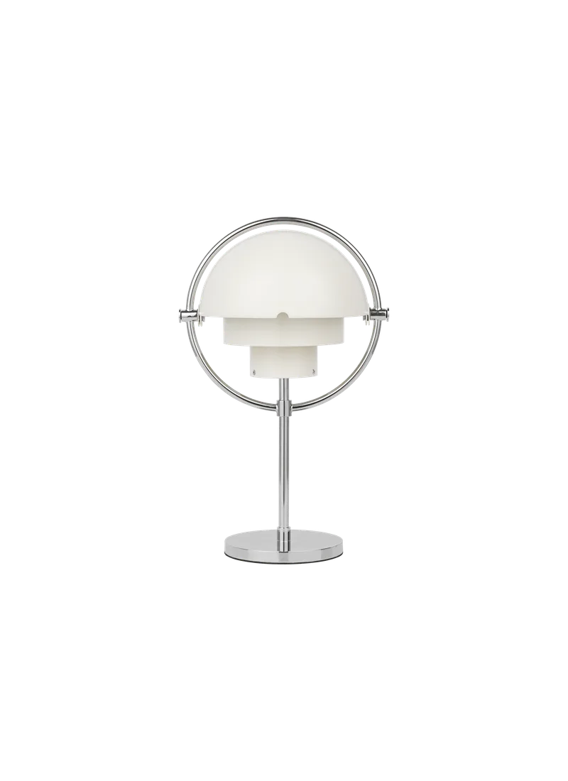 Multi-Lite Portable Lamp von GUBI in White Semi Matt, Chrome, EU – Produktfoto