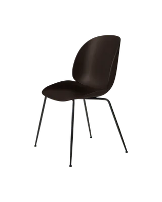 Beetle Dining Chair, Un-Upholstered von GUBI in Mocha Brown, Conic base, Matt Black – Produktfoto 3 von 3