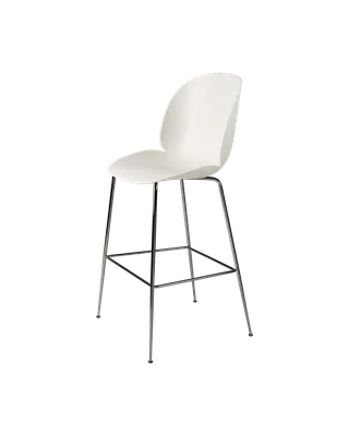 Beetle Bar Chair, Un-Upholstered von GUBI in Alabaster White, Black Chrome, Conic base – Produktfoto 3 von 3