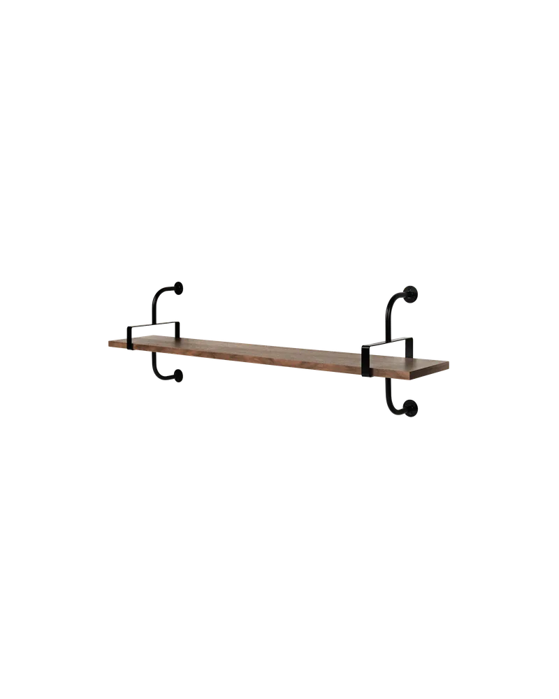 Démon Shelf van GUBI in American Walnut Semi Matt Lacquered, 1 Shelf, Medium – productfoto