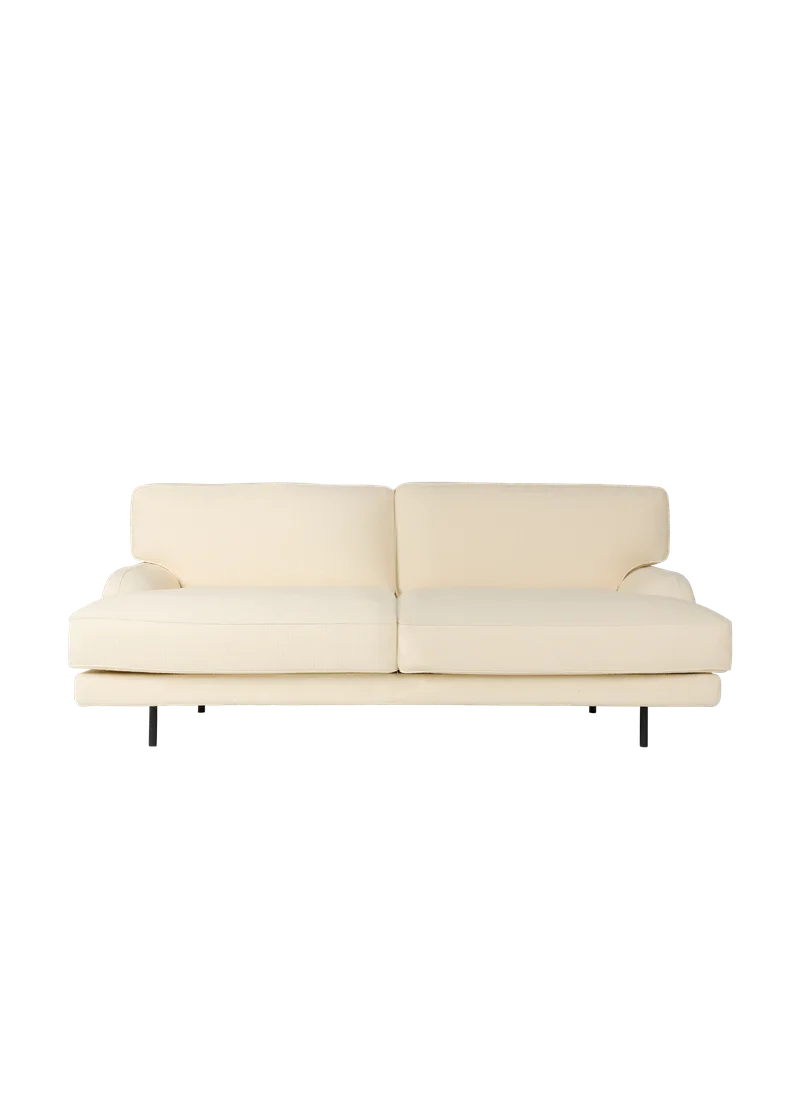 Flaneur Sofa by GUBI in Bouclé, GUBI (001, Standard), 2 seater, Matt Black – product photo
