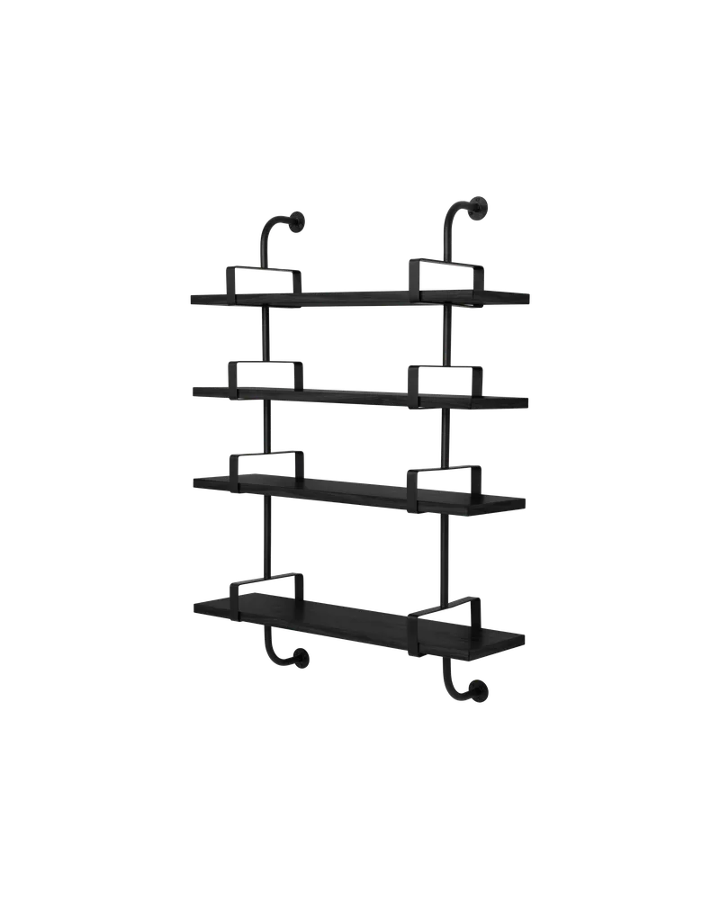 Démon Shelf by GUBI in Black Stained Ash Semi Matt Lacquered, 4 Shelves, Small – product photo