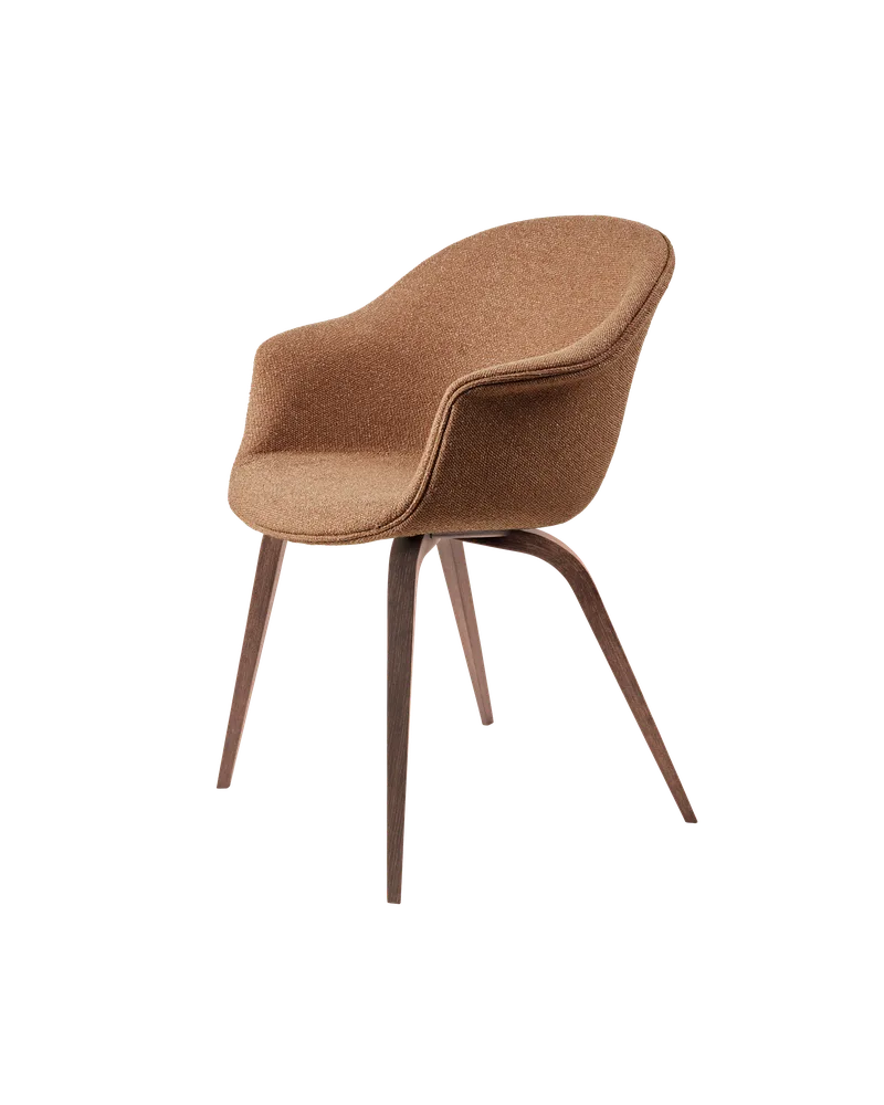 Bat Dining Chair, Fully Upholstered by GUBI in Around Bouclé, Dedar (032, Standard), Wood base, American Walnut – product photo 1 of 4