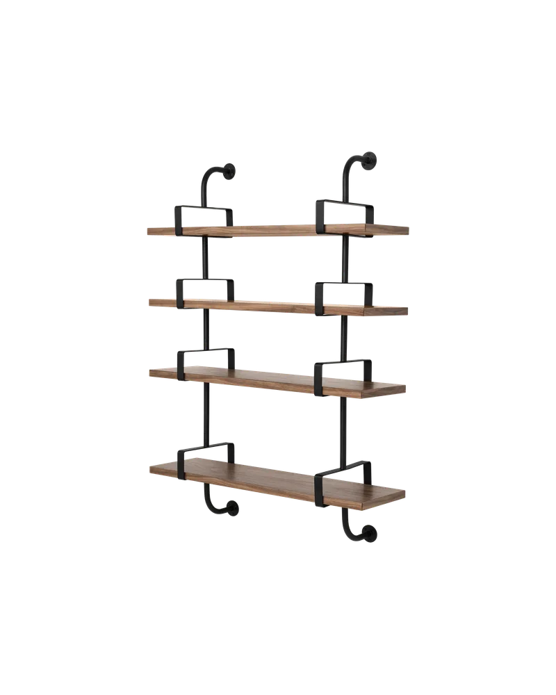 Démon Shelf by GUBI in American Walnut Semi Matt Lacquered, 4 Shelves, Small – product photo