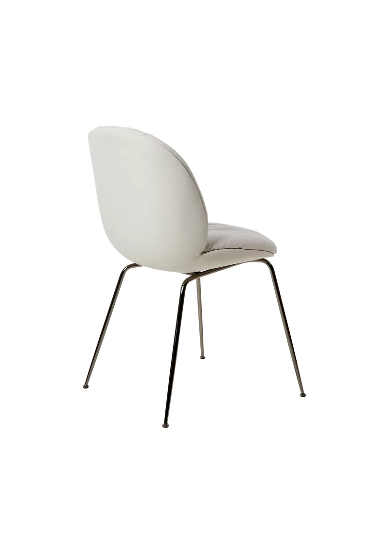 Beetle Soft Dining Chair, Fully Upholstered by GUBI in Reales, Limonta (001, Standard), Black Chrome – product photo 1 of 6