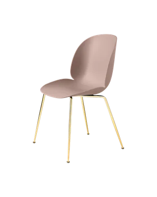 Beetle Dining Chair, Un-Upholstered by GUBI in Sweet Pink, Conic base, Brass Semi Matt – product photo 3 of 3