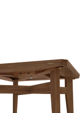 B-Table Dining Table, Pivoting Extendable Top by GUBI in American Walnut Matt Lacquered, American Walnut Matt Lacquered, 85 × 85 / Ø116 cm – product photo 3 of 5