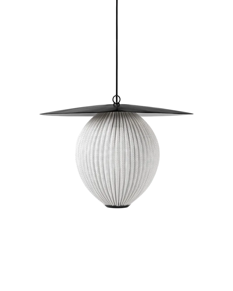 Satellite Pendant van GUBI in Cream White Semi Matt, Ø27 × 38 cm, Black, EU – productfoto