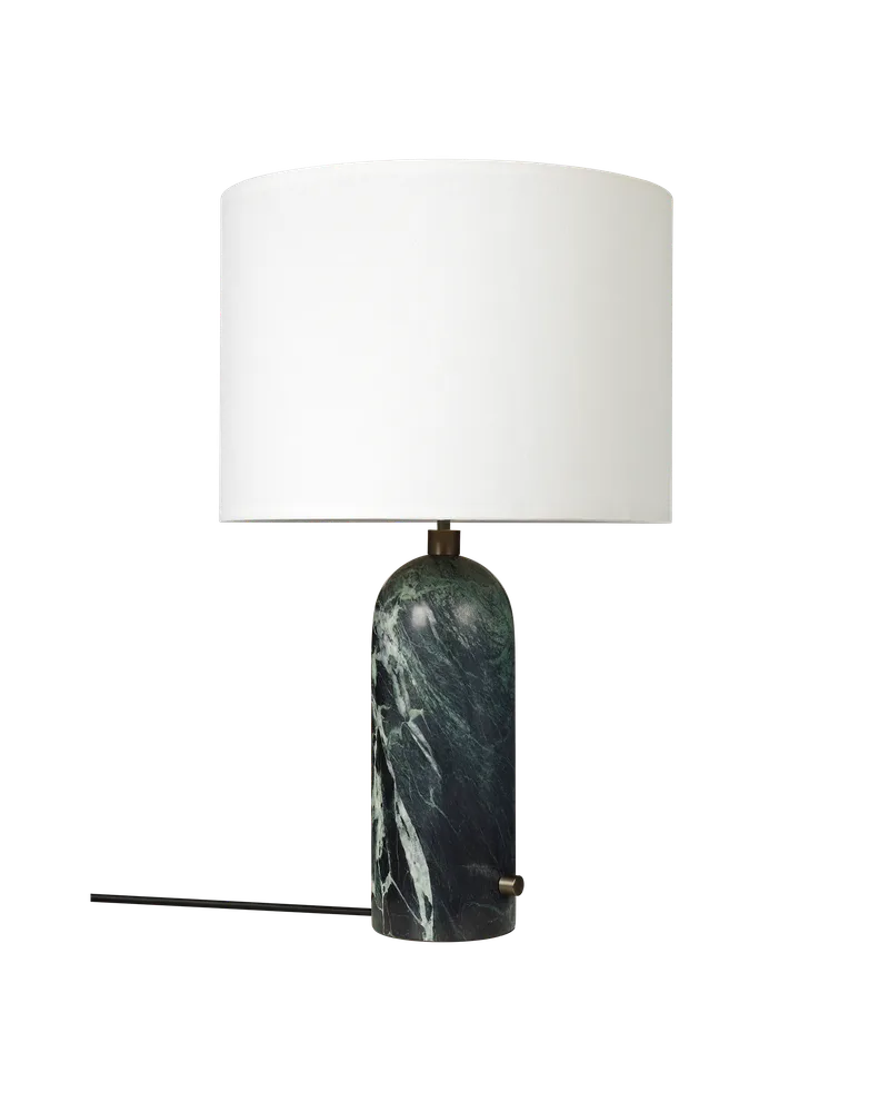 Gravity Table Lamp von GUBI in Emerald Marble, White, 65 cm, EU – Produktfoto