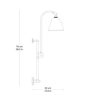 Bestlite BL5 Wall Lamp by GUBI in Bone China, Black Brass, EU – product photo 1 of 3