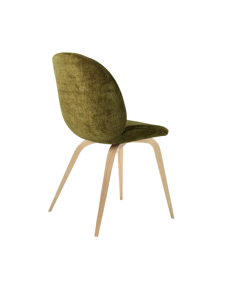 Beetle Dining Chair, Fully Upholstered von GUBI in Mumble, Glamour Group (40, Standard), Wood base, Oak Semi Matt Lacquered – Produktfoto 4 von 5
