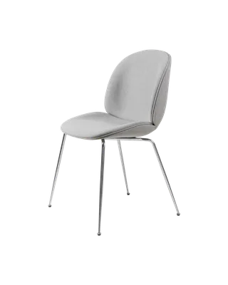 Beetle Dining Chair, Fully Upholstered von GUBI in Remix 3, Kvadrat (123, Standard), Conic base, Chrome – Produktfoto 5 von 5