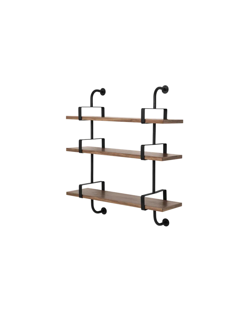 Démon Shelf by GUBI in American Walnut Semi Matt Lacquered, 3 Shelves, Small – product photo