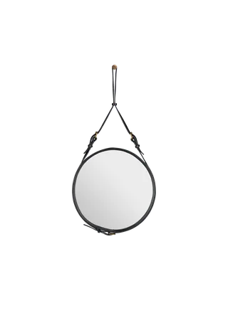 Adnet Wall Mirror, Circular by GUBI in Black Leather, Ø45 cm – product photo 6 of 6