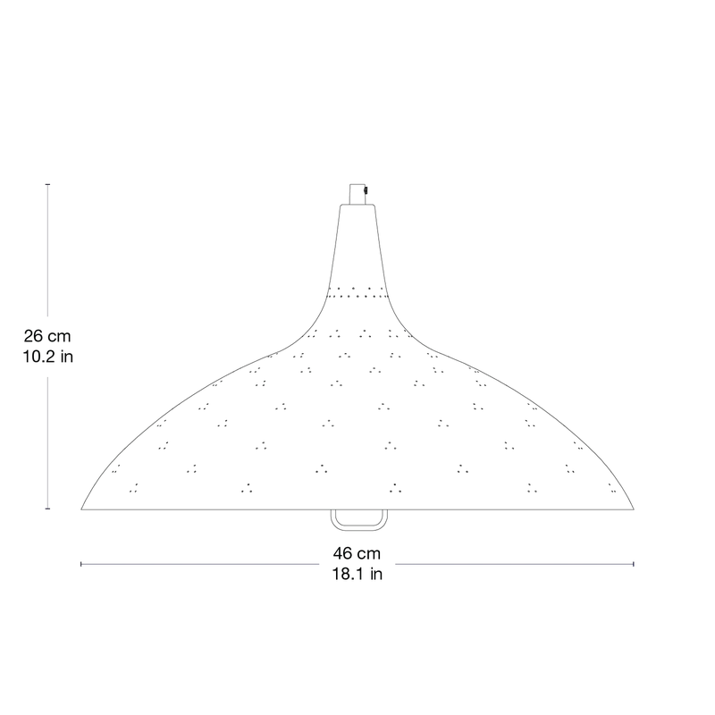 1965 Pendant van GUBI in Soft Black Semi Matt, Brass, Nee, EU – productfoto 1 van 4