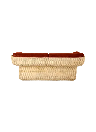 Basket Sofa by GUBI in Belsuede Special FR, Dedar (133, Standard), 2 seater, Rattan – product photo 3 of 8