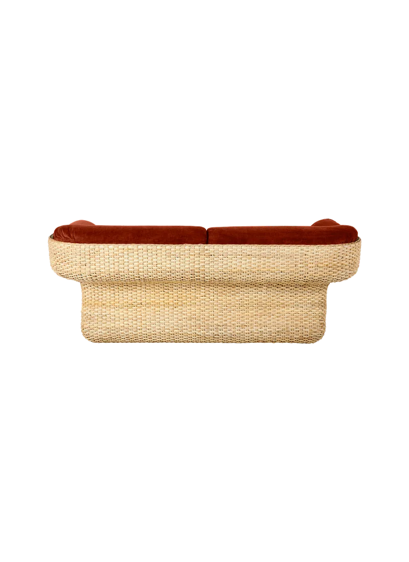 Basket Sofa by GUBI in Belsuede Special FR, Dedar (133, Standard), 2 seater, Rattan – product photo 3 of 8