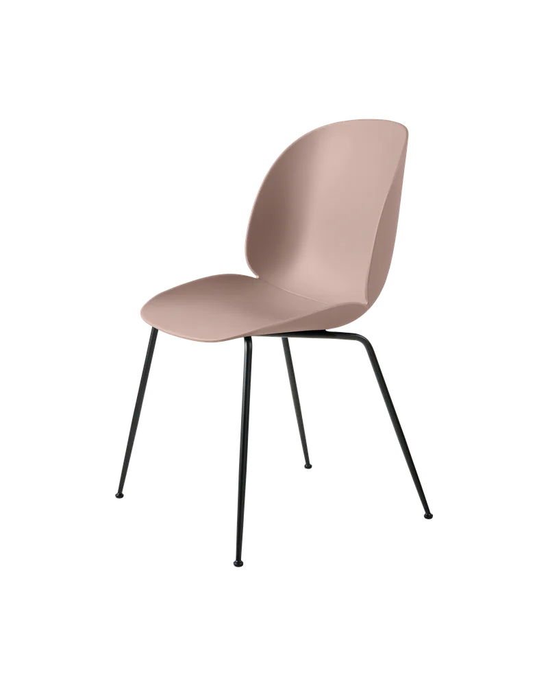 Beetle Dining Chair, Un-Upholstered by GUBI in Sweet Pink, Conic base, Matt Black – product photo 4 of 4