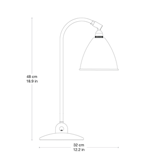 Bestlite BL2 Table Lamp van GUBI in Bone China, Black Brass, EU – productfoto 2 van 4