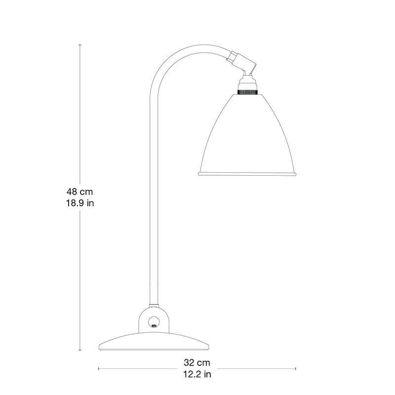 Bestlite BL2 Table Lamp van GUBI in Bone China, Black Brass, EU – productfoto 2 van 4