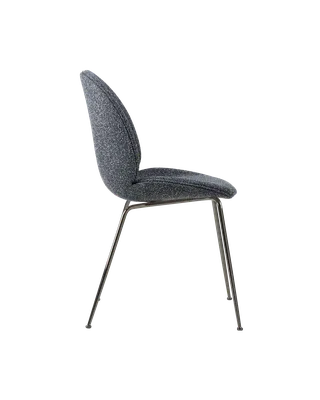 Beetle Dining Chair, Fully Upholstered von GUBI in Around Bouclé, Dedar (023, Standard), Conic base, Black Chrome – Produktfoto 2 von 5
