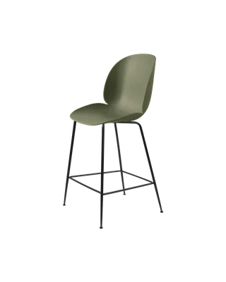 Beetle Counter Chair, Un-Upholstered von GUBI in Fern Green, Matt Black, Conic base – Produktfoto 3 von 3