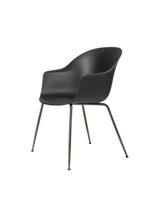 Bat Dining Chair, Un-Upholstered by GUBI in Black, Antique Brass, Conic base – product photo 3 of 3