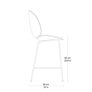 Beetle Soft Counter Chair, Fully Upholstered by GUBI in Sunday, Dedar (112, Standard), Antique Brass – product photo 2 of 3