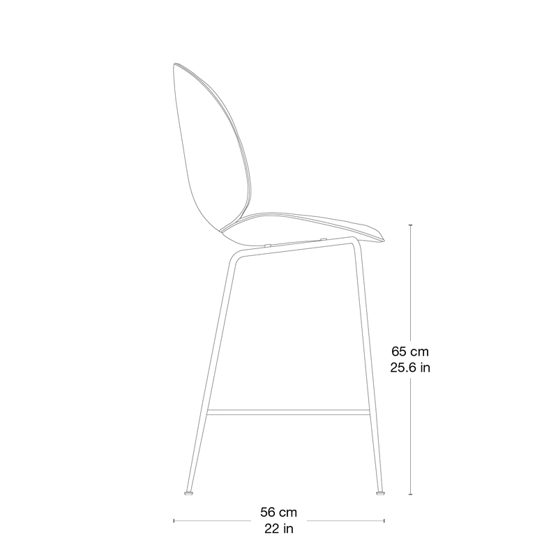 Beetle Soft Counter Chair, Fully Upholstered by GUBI in Sunday, Dedar (112, Standard), Antique Brass – product photo 2 of 3