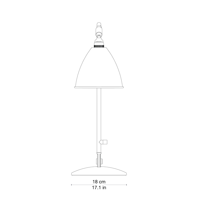 Bestlite BL2 Table Lamp van GUBI in Bone China, Black Brass, EU – productfoto 3 van 4