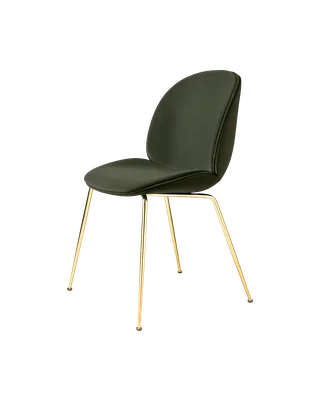 Beetle Dining Chair, Fully Upholstered van GUBI in Sunday, Dedar (018, Standard), Conic base, Brass Semi Matt – productfoto 5 van 5