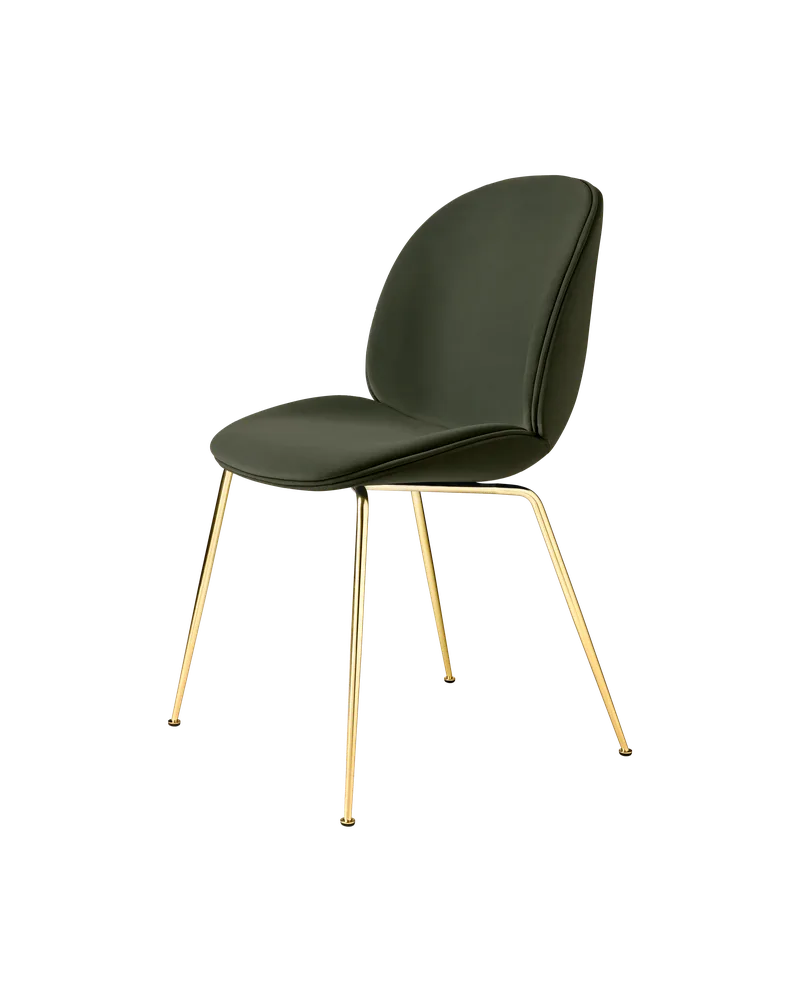 Beetle Dining Chair, Fully Upholstered van GUBI in Sunday, Dedar (018, Standard), Conic base, Brass Semi Matt – productfoto 5 van 5