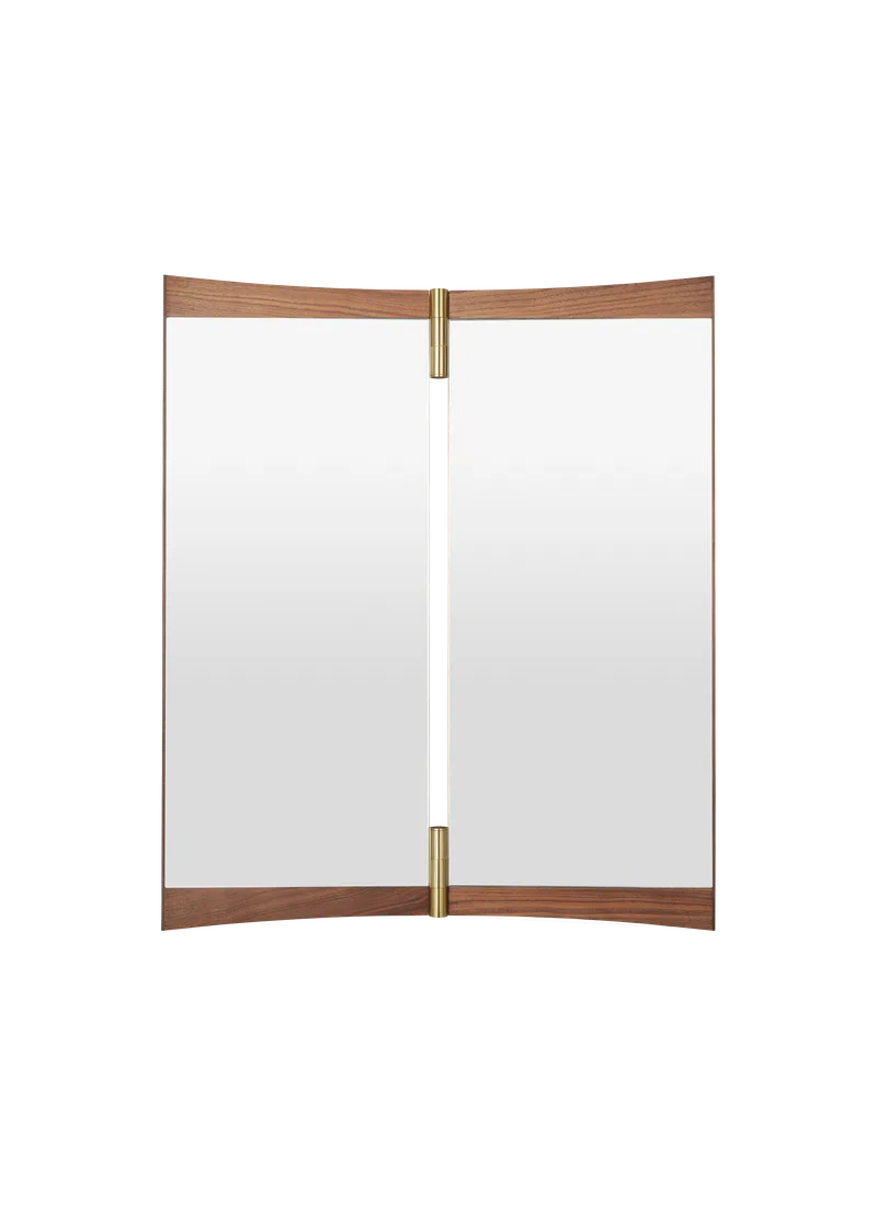 Vanity Wall Mirror by GUBI in 2 panels, Walnut Veneer – product photo