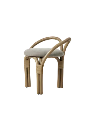 Bistra Stool von GUBI in Fustagno, GUBI (003, Standard), Olive Stained Rattan – Produktfoto 3 von 3