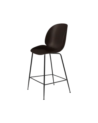Beetle Counter Chair, Un-Upholstered by GUBI in Mocha Brown, Matt Black, Conic base – product photo 3 of 3