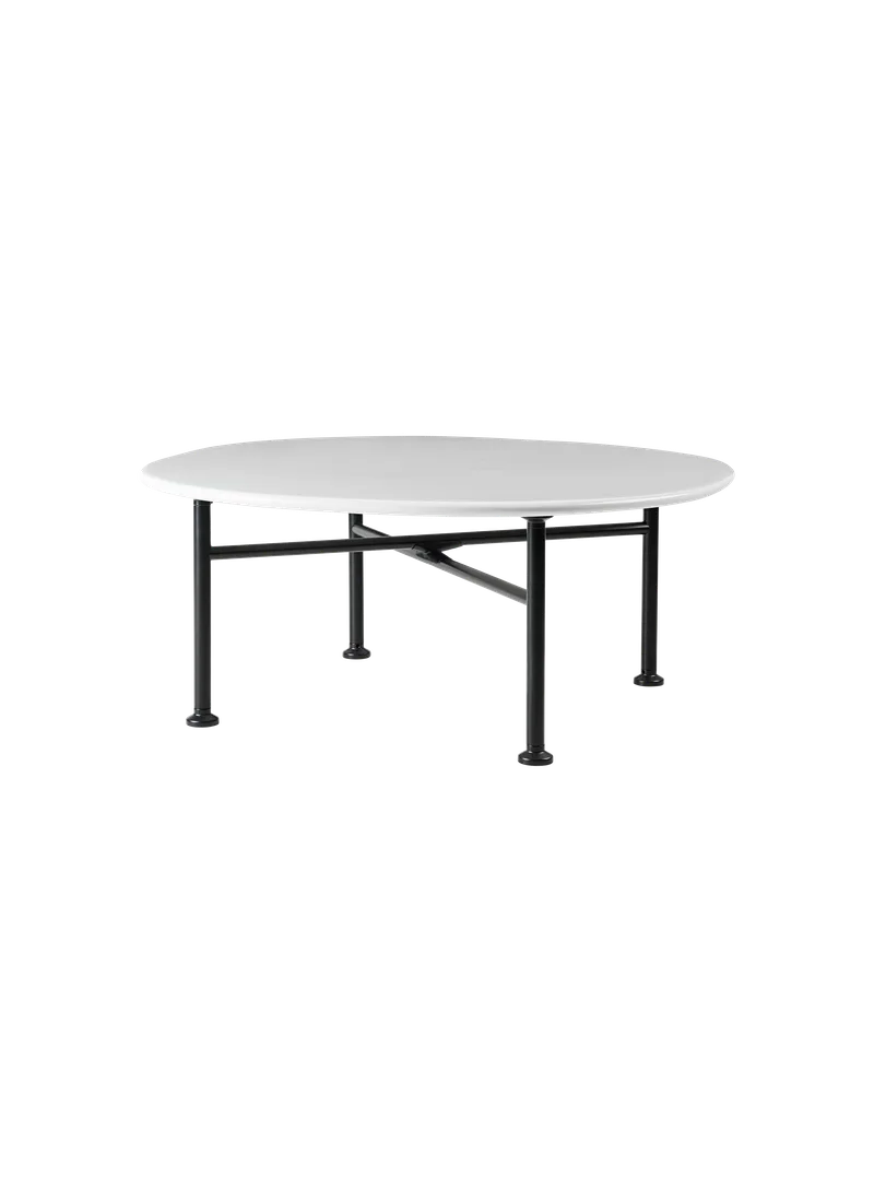 Carmel Coffee Table by GUBI in Clam White, Black Semi Matt, 75 × 75 cm – product photo 4 of 4