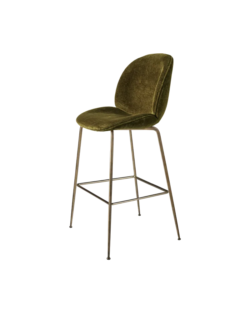 Beetle Bar Chair, Fully Upholstered von GUBI in Mumble, Glamour Group (40, Standard), Antique Brass, Conic base – Produktfoto 4 von 4