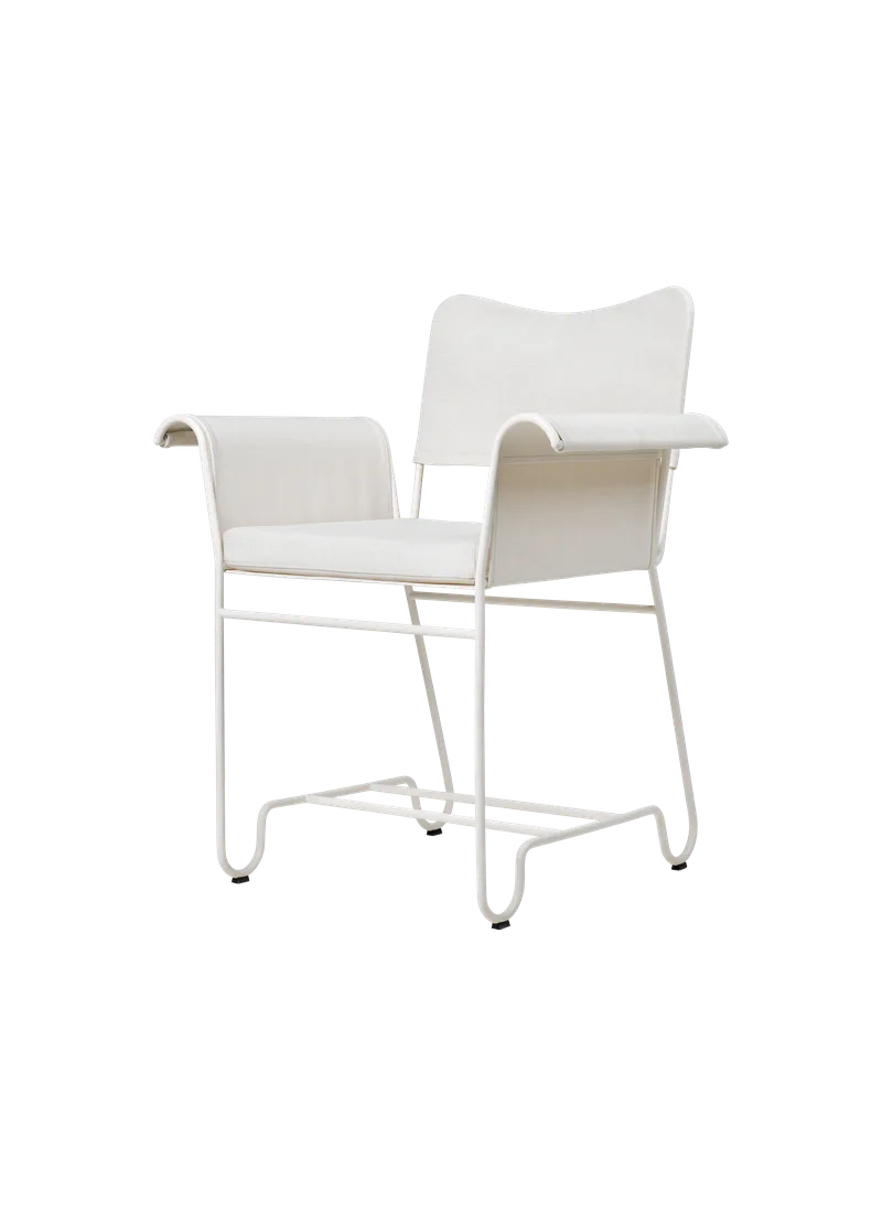 Tropique Dining Chair by GUBI in Leslie, Limonta (CAL 117 compliant) (06), None, Classic White Semi Matt – product photo