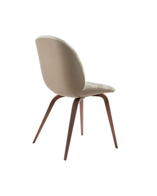 Beetle Dining Chair, Front Upholstered by GUBI in Kvadrat Sahco, Acca Stripe 0131, American Walnut, New Beige – product photo 2 of 5