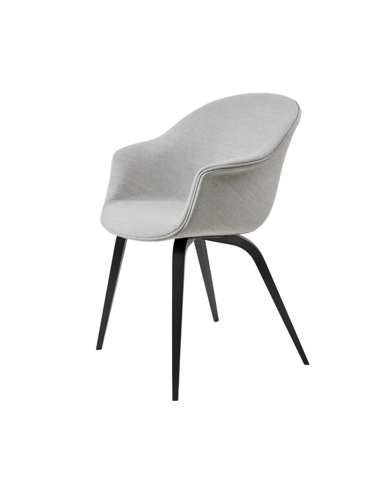 Bat Dining Chair, Fully Upholstered von GUBI in Remix 3, Kvadrat (123, Standard), Wood base, Black Stained Beech – Produktfoto 1 von 4