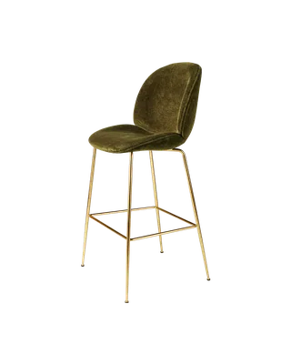 Beetle Bar Chair, Fully Upholstered von GUBI in Mumble, Glamour Group (40, Standard), Brass Semi Matt, Conic base – Produktfoto 4 von 4