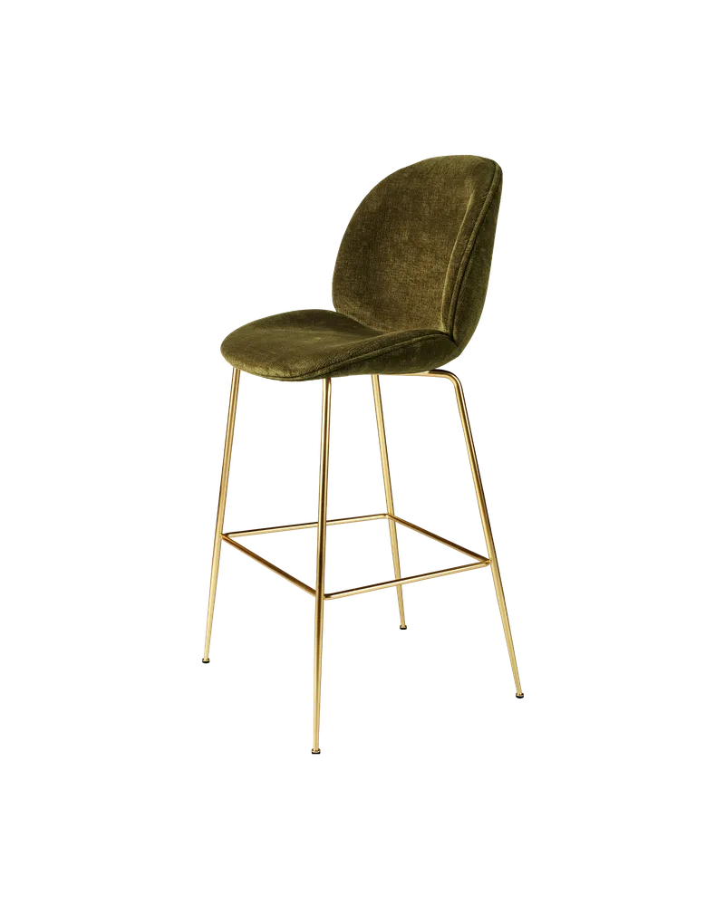 Beetle Bar Chair, Fully Upholstered von GUBI in Mumble, Glamour Group (40, Standard), Brass Semi Matt, Conic base – Produktfoto 4 von 4