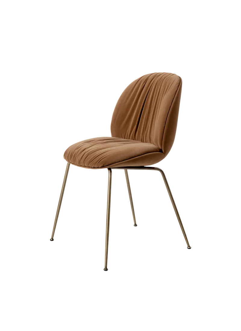 Beetle Soft Dining Chair, Fully Upholstered by GUBI in Sunday, Dedar (112, Standard), Antique Brass – product photo 5 of 5