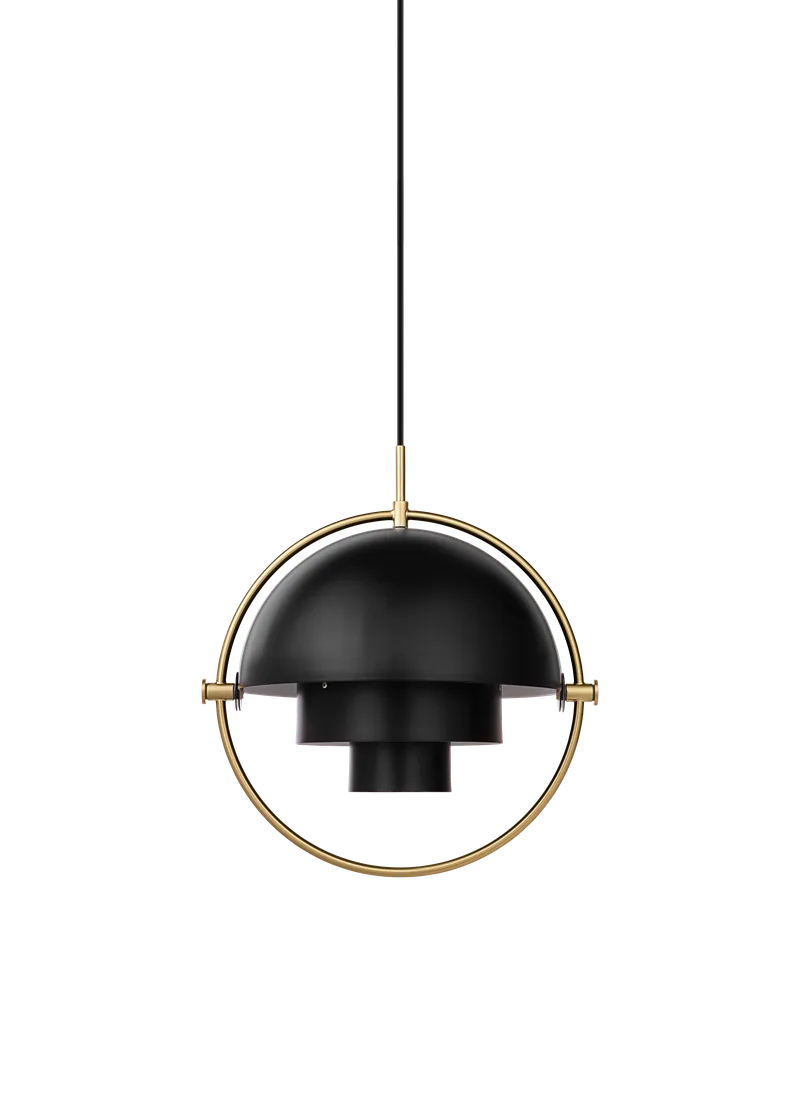Multi-Lite Pendant von GUBI in Black Semi Matt, Brass, Ø32 × 16 cm, EU – Produktfoto