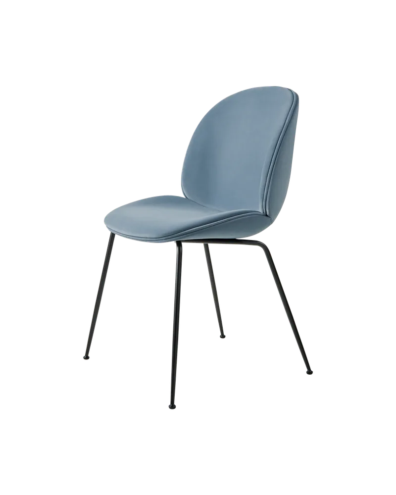 Beetle Dining Chair, Fully Upholstered van GUBI in Sunday, Dedar (002, Standard), Conic base, Matt Black – productfoto 5 van 5