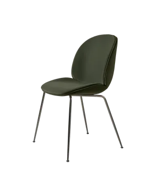 Beetle Dining Chair, Fully Upholstered von GUBI in Sunday, Dedar (018, Standard), Conic base, Black Chrome – Produktfoto 5 von 5