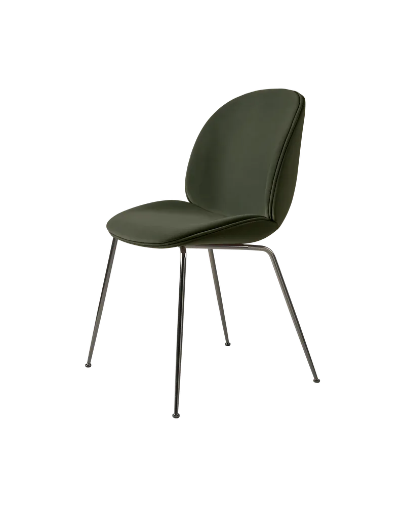 Beetle Dining Chair, Fully Upholstered von GUBI in Sunday, Dedar (018, Standard), Conic base, Black Chrome – Produktfoto 5 von 5